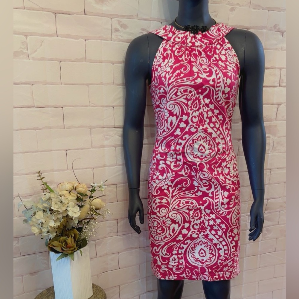 Elegant Pink Paisley Dress